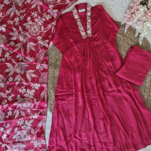 Pure Chinnon A-Line Kurta Set for Women