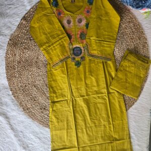 Cotton Heavy Embroidered Kurta Set