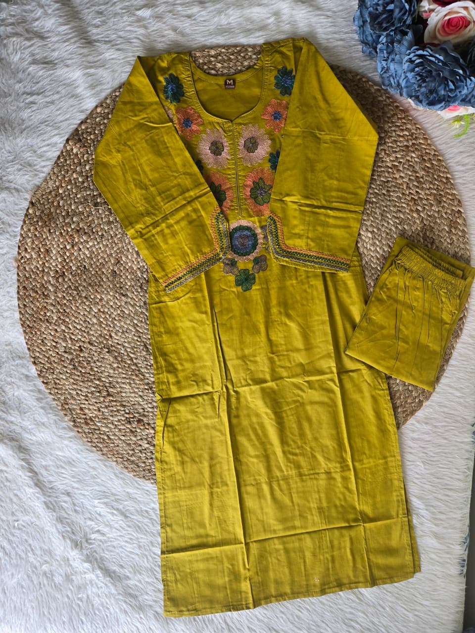 Cotton Heavy Embroidered Kurta Set