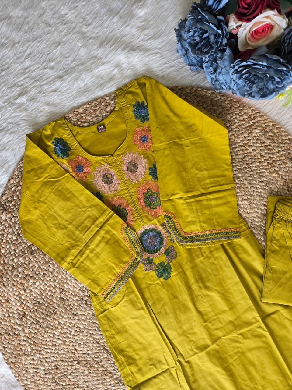 Cotton Heavy Embroidered Kurta Set