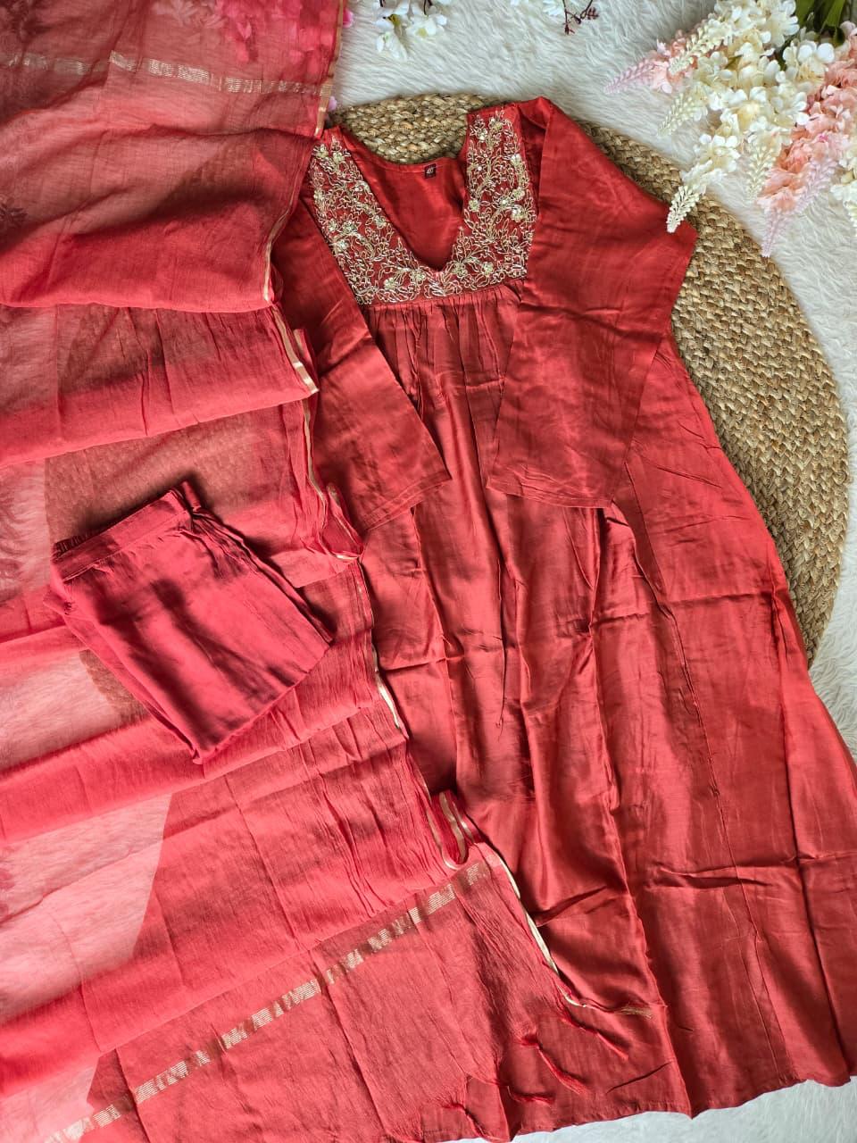 Mul Chanderi Silk Kurta Set – Elegant & Timeless Ethnic Wear