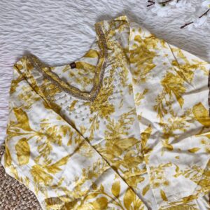 Mustard Muslin Kurta Set for Women