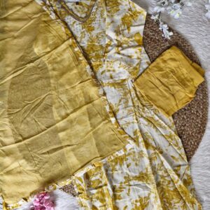 Mustard Muslin Kurta Set for Women
