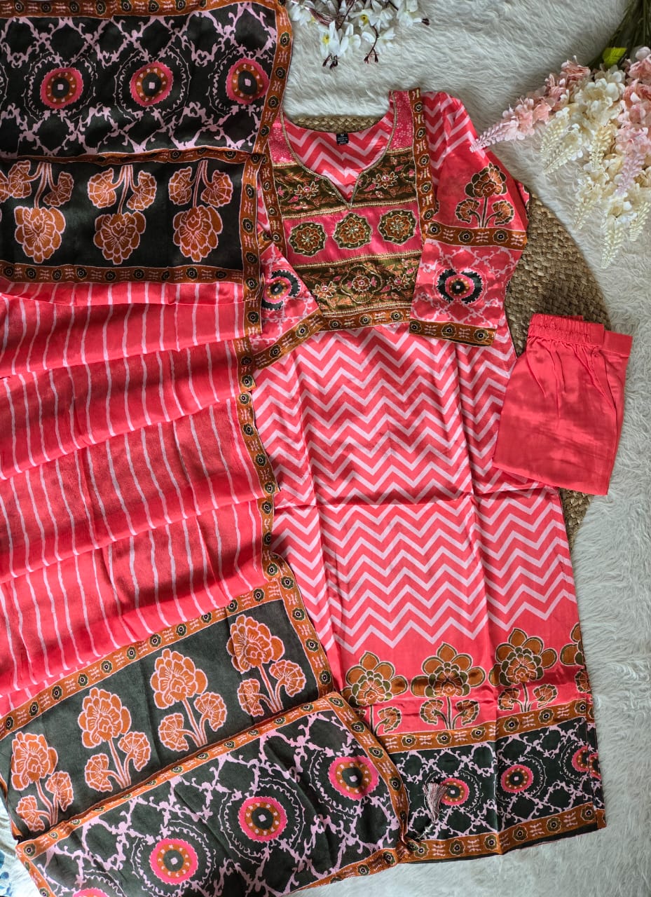 Natural Crape Kurti Set