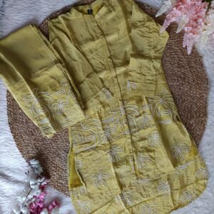 Natural Crepe Co-ord Set for Women Light Green