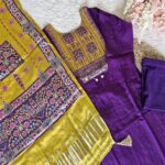 Purple Ghajji Dupatta with Russian Silk Kurta Set