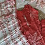 Red Musslin Kurta Set for Women