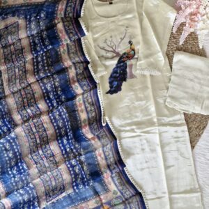 Tissue Elephant Kurta Set for Women